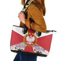Polish Armed Forces Day Leather Tote Bag Bog Honor Ojczyzna Heritage