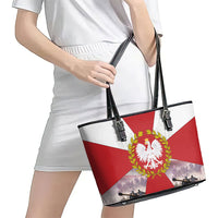 Polish Armed Forces Day Leather Tote Bag Bog Honor Ojczyzna Heritage