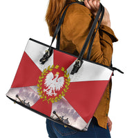 Polish Armed Forces Day Leather Tote Bag Bog Honor Ojczyzna Heritage