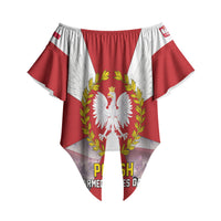 Polish Armed Forces Day Off Shoulder Wrap Waist Top Bog Honor Ojczyzna Heritage