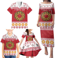 Malta Christmas Family Matching Puletasi and Hawaiian Shirt Maltese Honey Rings - Wonder Print Shop