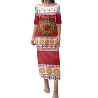 Malta Christmas Family Matching Puletasi and Hawaiian Shirt Maltese Honey Rings - Wonder Print Shop