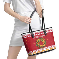 Malta Christmas Leather Tote Bag Maltese Honey Rings - Wonder Print Shop