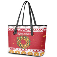 Malta Christmas Leather Tote Bag Maltese Honey Rings - Wonder Print Shop