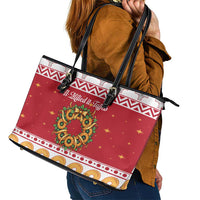 Malta Christmas Leather Tote Bag Maltese Honey Rings - Wonder Print Shop