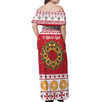 Malta Christmas Off Shoulder Maxi Dress Maltese Honey Rings - Wonder Print Shop