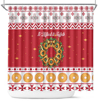 Malta Christmas Shower Curtain Maltese Honey Rings - Wonder Print Shop