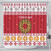 Malta Christmas Shower Curtain Maltese Honey Rings - Wonder Print Shop
