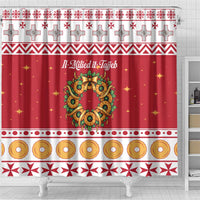 Malta Christmas Shower Curtain Maltese Honey Rings - Wonder Print Shop