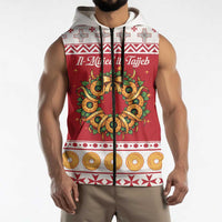 Malta Christmas Sleeveless Zip Hoodie Maltese Honey Rings - Wonder Print Shop