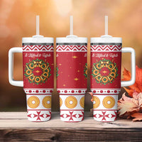 Malta Christmas Tumbler With Handle Maltese Honey Rings - Wonder Print Shop