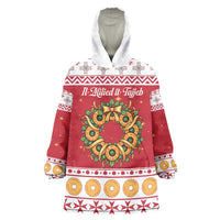 Malta Christmas Wearable Blanket Hoodie Maltese Honey Rings - Wonder Print Shop