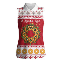 Malta Christmas Women Sleeveless Polo Shirt Maltese Honey Rings - Wonder Print Shop