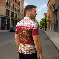 Malta Christmas Zipper Polo Shirt Maltese Honey Rings - Wonder Print Shop