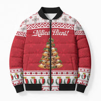 Traditional Maltese Imqaret Pastry Bomber Puffer Jacket Malta Imqaret Christmas Tree - Wonder Print Shop