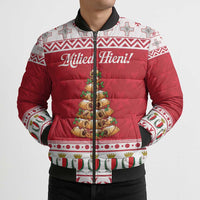 Traditional Maltese Imqaret Pastry Bomber Puffer Jacket Malta Imqaret Christmas Tree - Wonder Print Shop