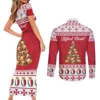 Traditional Maltese Imqaret Pastry Couples Matching Short Sleeve Bodycon Dress and Long Sleeve Button Shirt Malta Imqaret Christmas Tree - Wonder Print Shop
