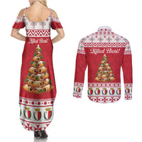 Traditional Maltese Imqaret Pastry Couples Matching Summer Maxi Dress and Long Sleeve Button Shirt Malta Imqaret Christmas Tree - Wonder Print Shop