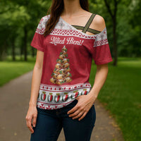 Traditional Maltese Imqaret Pastry Cross Shoulder Shirt Malta Imqaret Christmas Tree - Wonder Print Shop