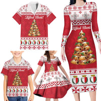 Traditional Maltese Imqaret Pastry Family Matching Long Sleeve Bodycon Dress and Hawaiian Shirt Malta Imqaret Christmas Tree - Wonder Print Shop