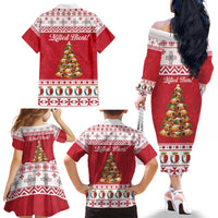 Traditional Maltese Imqaret Pastry Family Matching Off The Shoulder Long Sleeve Dress and Hawaiian Shirt Malta Imqaret Christmas Tree - Wonder Print Shop