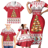 Traditional Maltese Imqaret Pastry Family Matching Short Sleeve Bodycon Dress and Hawaiian Shirt Malta Imqaret Christmas Tree - Wonder Print Shop