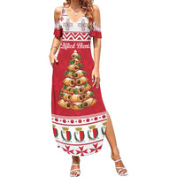 Traditional Maltese Imqaret Pastry Family Matching Summer Maxi Dress and Hawaiian Shirt Malta Imqaret Christmas Tree - Wonder Print Shop