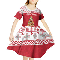 Traditional Maltese Imqaret Pastry Kid Short Sleeve Dress Malta Imqaret Christmas Tree - Wonder Print Shop