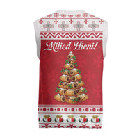 Traditional Maltese Imqaret Pastry Christmas Knitted V-Neck Vest Malta Imqaret Christmas Tree - Wonder Print Shop