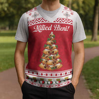 Traditional Maltese Imqaret Pastry Christmas Knitted V-Neck Vest Malta Imqaret Christmas Tree - Wonder Print Shop