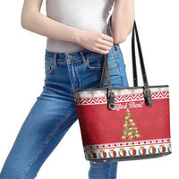 Traditional Maltese Imqaret Pastry Leather Tote Bag Malta Imqaret Christmas Tree - Wonder Print Shop