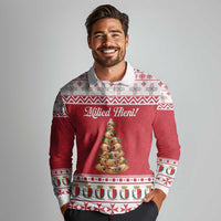 Traditional Maltese Imqaret Pastry Long Sleeve Polo Shirt Malta Imqaret Christmas Tree - Wonder Print Shop