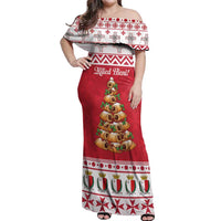 Traditional Maltese Imqaret Pastry Off Shoulder Maxi Dress Malta Imqaret Christmas Tree - Wonder Print Shop