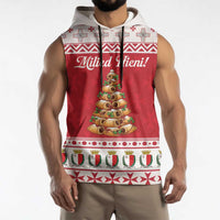 Traditional Maltese Imqaret Pastry Sleeveless Hoodie Malta Imqaret Christmas Tree - Wonder Print Shop