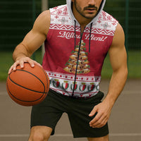 Traditional Maltese Imqaret Pastry Sleeveless Zip Hoodie Malta Imqaret Christmas Tree - Wonder Print Shop