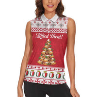Traditional Maltese Imqaret Pastry Women Sleeveless Polo Shirt Malta Imqaret Christmas Tree - Wonder Print Shop