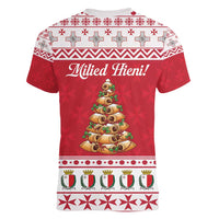Traditional Maltese Imqaret Pastry Women V-Neck T-Shirt Malta Imqaret Christmas Tree - Wonder Print Shop