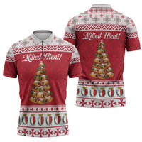Traditional Maltese Imqaret Pastry Zipper Polo Shirt Malta Imqaret Christmas Tree - Wonder Print Shop