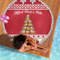 Cute Maltese Imqaret Pastry Christmas Beach Blanket Christmas Joy in Malta - Wonder Print Shop