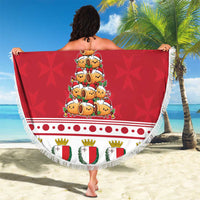 Cute Maltese Imqaret Pastry Christmas Beach Blanket Christmas Joy in Malta - Wonder Print Shop