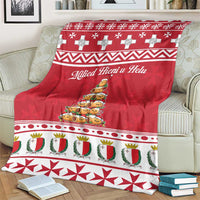 Cute Maltese Imqaret Pastry Christmas Blanket Christmas Joy in Malta - Wonder Print Shop