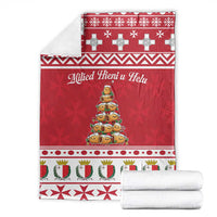 Cute Maltese Imqaret Pastry Christmas Blanket Christmas Joy in Malta - Wonder Print Shop