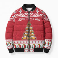 Cute Maltese Imqaret Pastry Christmas Bomber Puffer Jacket Christmas Joy in Malta - Wonder Print Shop