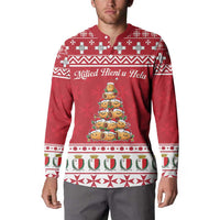 Cute Maltese Imqaret Pastry Christmas Button Sweatshirt Christmas Joy in Malta - Wonder Print Shop