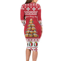 Cute Maltese Imqaret Pastry Christmas Family Matching Long Sleeve Bodycon Dress and Hawaiian Shirt Christmas Joy in Malta - Wonder Print Shop