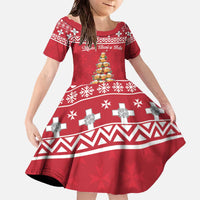 Cute Maltese Imqaret Pastry Christmas Family Matching Off The Shoulder Long Sleeve Dress and Hawaiian Shirt Christmas Joy in Malta - Wonder Print Shop