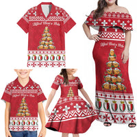 Cute Maltese Imqaret Pastry Christmas Family Matching Off Shoulder Maxi Dress and Hawaiian Shirt Christmas Joy in Malta - Wonder Print Shop