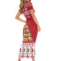 Cute Maltese Imqaret Pastry Christmas Family Matching Short Sleeve Bodycon Dress and Hawaiian Shirt Christmas Joy in Malta - Wonder Print Shop