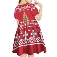 Cute Maltese Imqaret Pastry Christmas Kid Short Sleeve Dress Christmas Joy in Malta - Wonder Print Shop