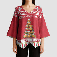 Cute Maltese Imqaret Pastry Christmas Kimono Sleeve Blouse Christmas Joy in Malta - Wonder Print Shop